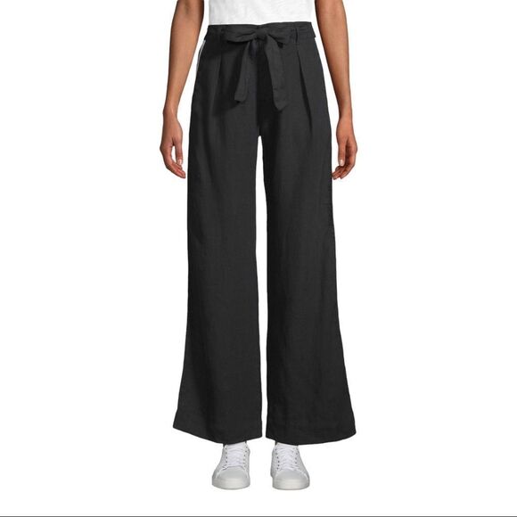 BELLA Dahl Wide Leg Black Linen Pants Size 26 - Picture 2 of 11